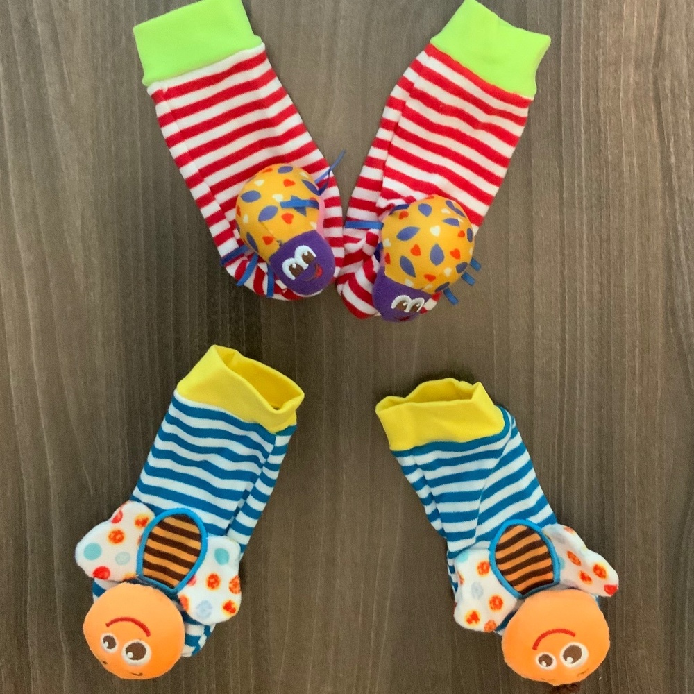 2 pairs of Baby Hand or Feet Rattles